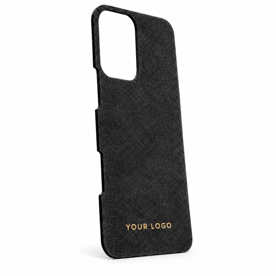 Black microfiber inside lining with a sample YOUR LOGO mark